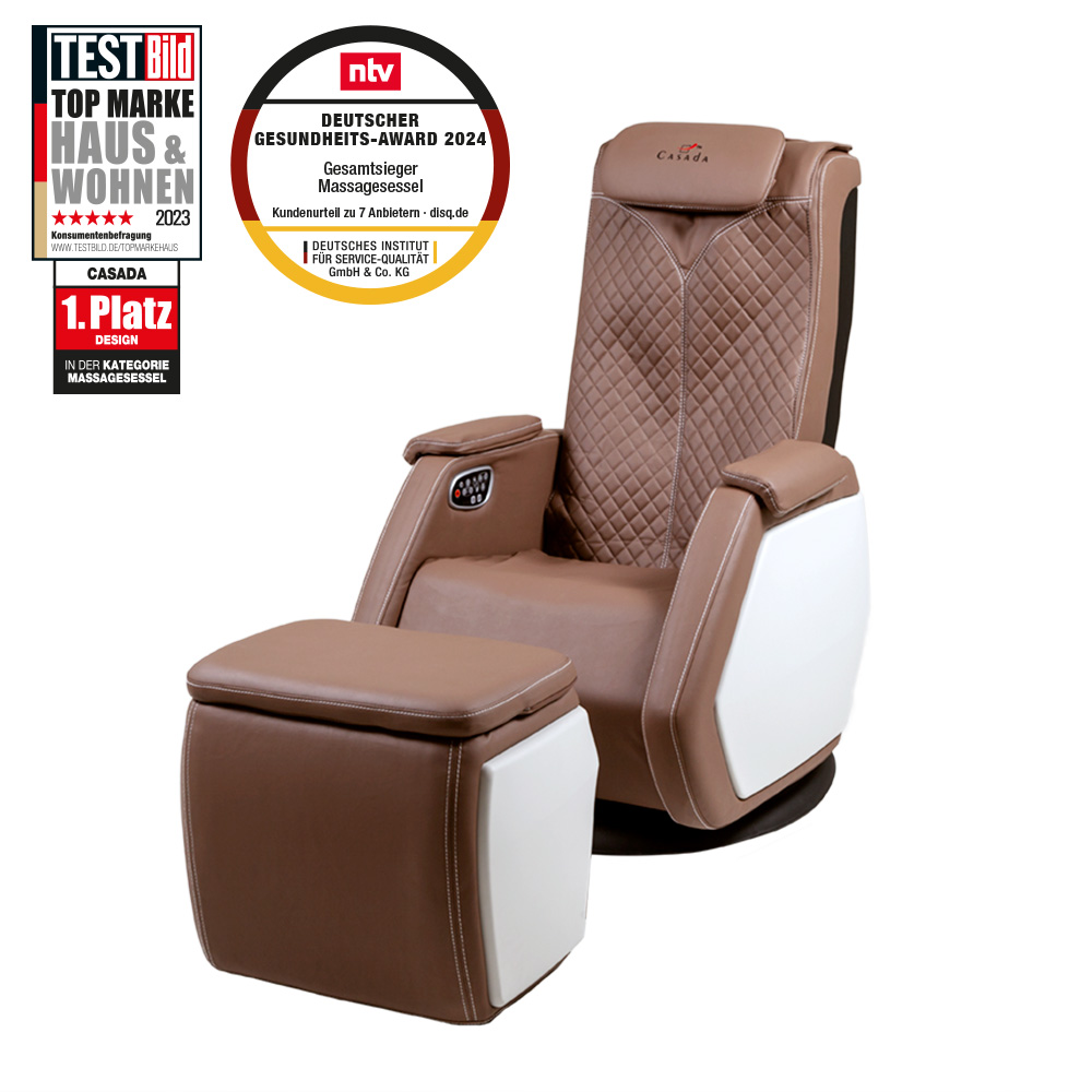 Smart V-Massagesessel khaki/weiß