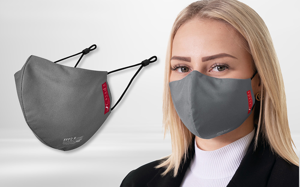 Zertifizierte FFP2 R Nano-Maske-PRO mit verstellbaren Ohrclips